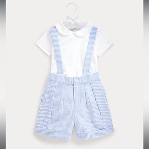Ralph Lauren Bodysuit & Seersucker Overall Set